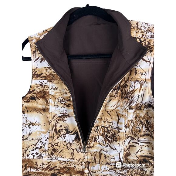 Chico's Zenergy Vest Womens Medium (Chico 1) Reversible Safari Design & Brown - Picture 3 of 8